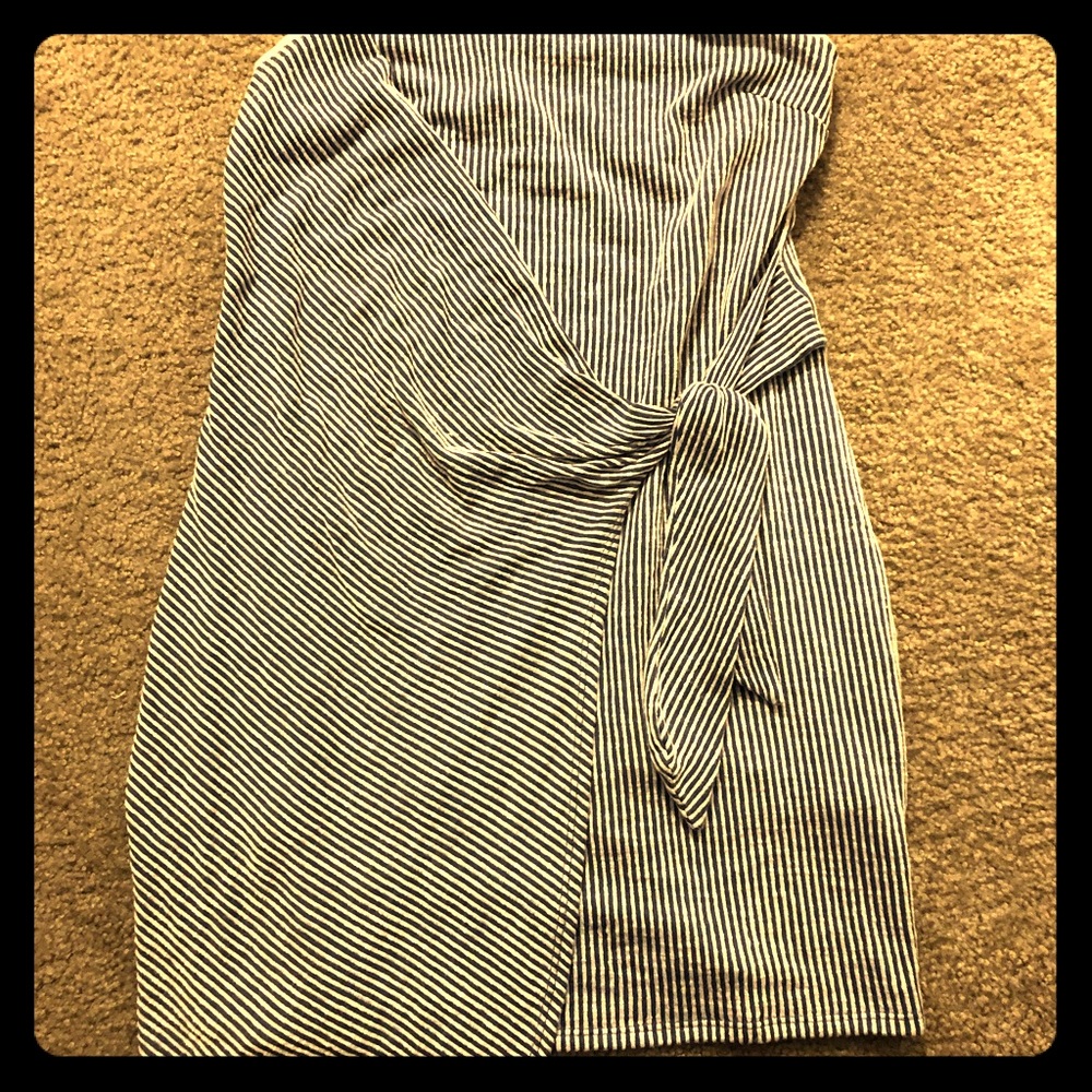 Blue and white spaghetti strap dress